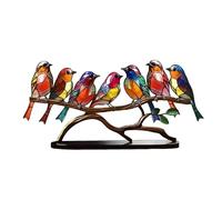 Accessoire de table stylisé Décoration murale en acrylique pour l'observation des oiseaux, motif floral, décoration d'intérieur pour jardin, porche ou salon, série Nature (Multicolour, One Size)