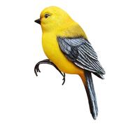 Accessoire de table stylisé Figurines d'oiseaux en résine de 17 cm, statues décoratives pour pot de fleurs, pour clôture, balcon, patio, cour (Yellow, One Size)