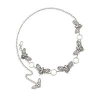 Accessoire de taille tendance en métal avec breloque papillon de nuit pour un usage quotidien, chaîne punk pour les fêtes costumées et bijoux gothiques pour femmes, taille unique, Comme décrit, Comme