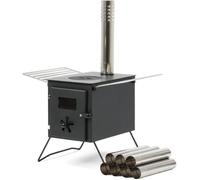 ACCESSOIRE DE TENTE DE CAMPING - SARDINE - ARCEAU CampFeuer Poêle de tente | 54 x 40 x 259,5 cm | noir | Poêle à bois portable pour