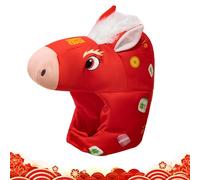 Accessoire de tête de cheval comme accessoire pour les fêtes costumées - Accessoire de tête pour déguisement - Accessoire photo pour le Nouvel An chinois et les photos - Pour festival, vacances