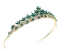Accessoire de Tête de Mariée Couronne Cristal Alliage Vert Élégant | Décoration Capillaire Délicate, Mise en Place Facile, Style Raffiné, pour Cérémonie et Tenue Nuptiale