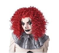 Accessoire de tête pour déguisement - Perruque clown rouge adulte - Taille unique