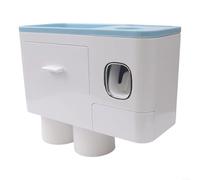 Accessoire de toilette créatif double fonctionnalité avec distributeur automatique intégré et méthode d'installation de poinçon (bleu)