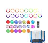 Accessoire de trampoline à LED de 15 m avec 18 couleurs, télécommande sans fil et contrôle par application, bande lumineuse décorative avec prise USB pour jeux en plein air, fête, court