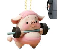 Accessoire de voiture en forme de cochon qui se balançe, pendentif de vue arrière de voiture, pendentif en acrylique 2D amusant pour rétroviseur de rétroviseur pour homme et femme