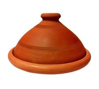 ORIGINAL Tajine Marocain en Terre Cuite Tuareg Ø 30cm pour 4-5 Personnes | Plat a Tagine avec couvercle fait Main au Maroc | non émaillé Libre de matières Toxiques pour votre Cuisine Marocaine