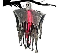 Accessoire décoratif rétro-éclairé de crâne d'Halloween avec effet | Souvenirs de fête de scène effrayante pour les jardins, les cours, les cours, les murs et les bals masqués et