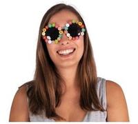 Accessoire déguisement avec lunettes mini fleurs REF/18524 Thème Hippie ou Fleurs ptit clown multicolore