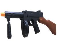 P'TIT CLOWN - Mitraillette Factice en Plastique - Accessoire Déguisement Braqueur, Gangster - Idéale pour Carnaval, Halloween, Cosplay, Fêtes Costumées (Mitraillette de Gangster - 50 cm)