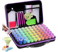 Accessoire Diamond Painting,60 boîtes de rangement Diamond Painting Accessoires pour adultes pour stocker pierres, perles et kit d'outils pour DIY