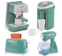 Accessoire Dinette Enfant - Electromenager Cuisine Enfants avec Cafetière, Mixer, Distributeur d'eau Intelligent, Grille-Pain - Cafetière Dînette Jouet, Ustensiles de Cuisine pour Enfants de 3+ Ans