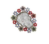 Accessoire festif d'Halloween en forme de tête de mort orné de cristaux - Confortable à porter pour une fête ou une décoration de fête - Bijoux en alliage