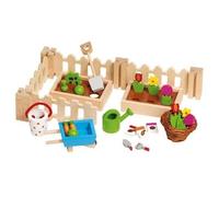 Goki Accessoire pour poupée 51729 Petit jardin en bois pour maisons de poupées bleu