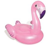 Bouée XXL chevauchable flamant rose Luxe - BESTWAY - 173 x 170 cm - Vinyle résistant - Soupapes de sécurité