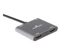 Bluestork Accessoire informatique HUB-DUO-HDMI Gris aluminium G