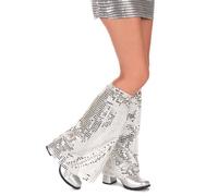 DEGUISE TOI - Jambières à paillettes argent adulte - 2 Jambières - Taille Unique - Argenté/gris - Accessoires pour déguisement - 100% Polyester - - Carnaval