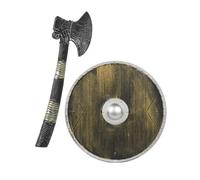 DEGUISE TOI - kit de viking enfant en plastique - 1 Hachette - 1 Bouclier - Taille Unique - Marron - Accessoires pour déguisement - plastique - -
