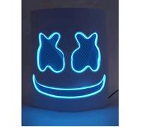 DEGUISE TOI - Masque DJ guimauve led bleu adulte - Masque intégral en kit - Taille Unique - Blanc - Masques - EVA - - Carnaval