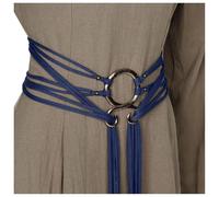 Accessoire médiéval pour femme - Ceinture croisée pour femme - Ceinture de sorcière - Ceinture croisée - Anneau - Ceinture nouée - Norse chamane - Noir - Gothique - Costume victorien, O Bleu 2, taille