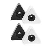 Accessoire Micro ABS Triangulaire 4 Pièces pour Interviews et Médias | Visibilité Multi-face, Compatible Plupart des Micros Tenus, pour Reportages et Branding Professionnel