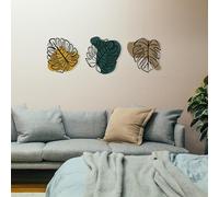 Accessoire mural décoratif élégant en métal, 124,5 x 39,5 cm, métal durable de 1,2 mm et bois de 3 mm, parfait pour la décoration moderne de la maison et des espaces de bureau