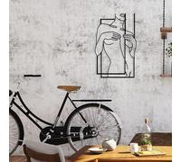 Accessoire mural décoratif élégant en métal noir, 32 x 50 cm | 100% métal, épaisseur 1,2 mm | Parfait pour la décoration moderne de la maison et l'art mural unique