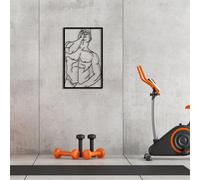 Accessoire mural décoratif élégant en métal noir, 32 x 50 cm | 100% métal, épaisseur 1,2 mm | Parfait pour la décoration moderne de la maison et l'art mural unique