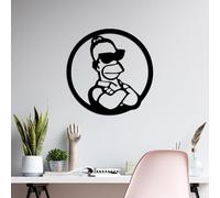 Accessoire mural décoratif élégant en métal noir, 33 x 33 cm, 100% métal, épaisseur 1,5 mm, parfait pour la décoration moderne de la maison et l'affichage d'art