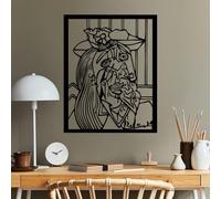 Accessoire mural décoratif élégant en métal noir, 44 x 56 cm, 100% métal, épaisseur 1,5 mm, parfait pour la décoration moderne de la maison et l'art mural unique
