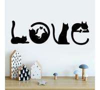 Accessoire mural décoratif élégant en métal noir, 60 x 19 cm, 100% métal, épaisseur 1,5 mm, parfait pour la décoration moderne de la maison et l'art mural unique