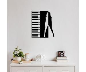 Accessoire mural décoratif élégant en métal noir, 60 x 70 cm | 100% métal, épaisseur 1,5 mm | Parfait pour la décoration moderne de la maison et l'art mural unique