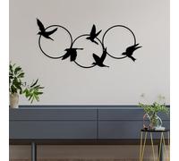 Accessoire mural décoratif élégant en métal noir, 68,5 x 32,5 cm | 100% métal, épaisseur 1,2 mm | Parfait pour la décoration moderne de la maison et des espaces de bureau