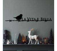 Accessoire mural décoratif élégant en métal noir, 86 x 15 cm | 100% métal, épaisseur 1,5 mm | Design léger et moderne pour la décoration intérieure