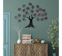 Accessoire mural décoratif en métal fait à la main, 90 x 115 cm, 100% métal (1,5 mm), design unique rouge et noir, parfait pour la décoration de la maison et l'affichage d'art