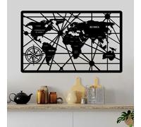Accessoire mural décoratif en métal noir élégant, 60 x 98 cm, 100% métal, 1,5 mm d'épaisseur, léger 1 kg, parfait pour la décoration de la maison et les espaces modernes
