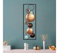 Accessoire mural décoratif en métal peint à la main, 32 x 90 x 4 cm | 100% métal, variations de couleurs uniques | Parfait pour la décoration de la maison et les amateurs d'art