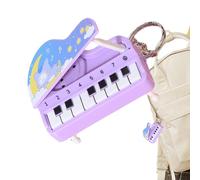 Accessoire musical miniature, porte-clés portable avec piano mélodique | Bijoux musicaux créatifs, un petit pendentif réaliste en toucher et noir accroché à un sac ou Lla, aubergine, Consulte la