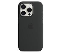Coque en silicone avec MagSafe pour iPhone 15 Pro, Noir