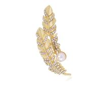 Accessoire parfait - Broche à plumes avec perles - Cadeau - Design élégant - 7 g - Broche Kirsite légère pour elle