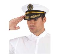 DEGUISE TOI - Casquette capitaine marin adulte - Casquette - Taille Unique - Blanc - Accessoires pour déguisement - Polyester et Plastique - - Carnaval