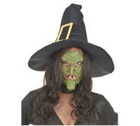Accessoire - PARTYTIME - Demi masque latex nez et menton sorcière verte adulte