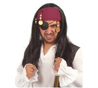 DEGUISE TOI - Perruque de pirate adulte - Perruque - Taille Unique - Noir - Accessoires pour déguisement - - - Carnaval