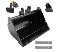 Accessoire plat pour mini-pelle, Godet lisse sans dents de 500 mm, idéal ; conçu pour les petites pelles de 0,8 à 1,5 tonne. Entraxe : 90 mm (3,54 po) ; Diamètre des axes : 25 mm.