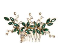 Accessoire pour cheveux de mariage, cristal fantôme vert et feuille dorée, postiche élégante et polyvalente