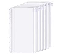 Accessoire pour classeur à anneaux en D Pochettes perforées Séparateur Règle Onglet Index (Poche zippée, A6)