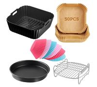 Accessoire pour friteuse à air chaud - Accessoire pour Philips Airfryer XL 6,2 l, COSORI 4,7 L 5,5 l, Cecotec 6L, Ninja AF140 AF141 AF181 - Moule en silicone - Grille de barbecue, poêle à pizza,
