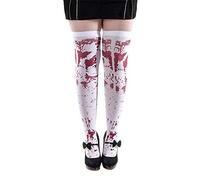 Accessoire pour Halloween Bas tachés de sang pour femme Blanc