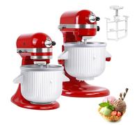 Accessoire pour machine à crème glacée KitchenAid, compatible avec les batteurs sur socle 4,5/5 QT et 6 QT, 2 litres, blanc