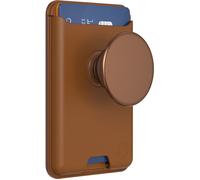 PopSockets – PopWallet MagSafe Porte-cartes avec poignée et anneau adaptateur – Cognac